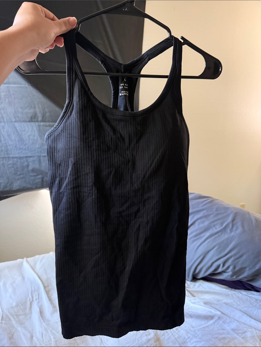 The ATTRACO Women's 
 Black Ribbed Racerback Tank Top